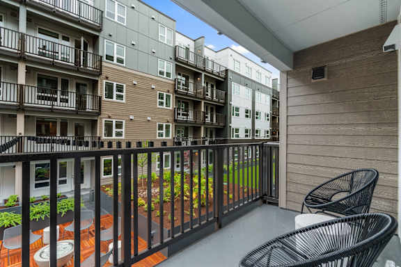 Balcony with Railing at Solera Apartments, Renton