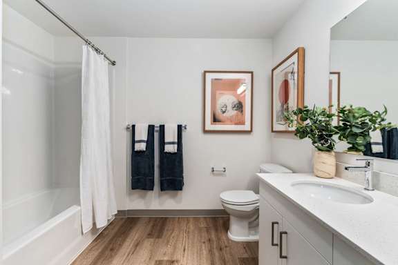 Bathroom with Sink and Toilet at Solera Apartments, Washington