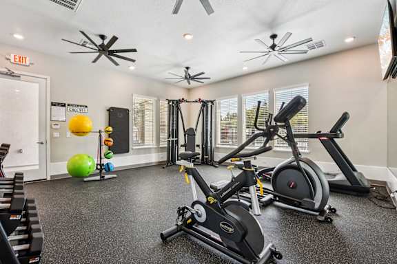 A Gym with Stationary bikes at Montessa Apartments, Vacaville, CA