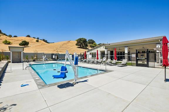 Swimming Pool And Relaxing Area at Montessa Apartments, Vacaville