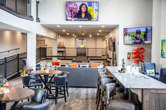 Clubhouse lounge at Heights at Black Bear Apartments, Morgantown