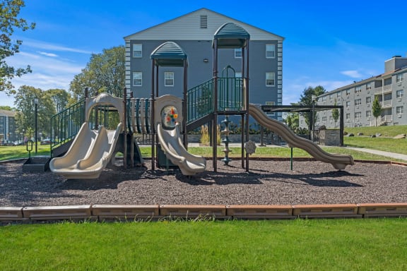 a playground with slides at Chestnut Hill Village, Pennsylvania