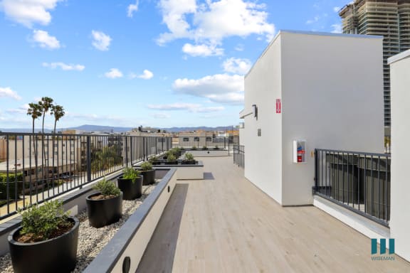 a view of the roof terrace from the back of the building