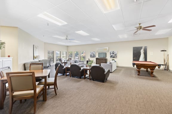 Clubhouse entertainment area at Santa Maria Apartments