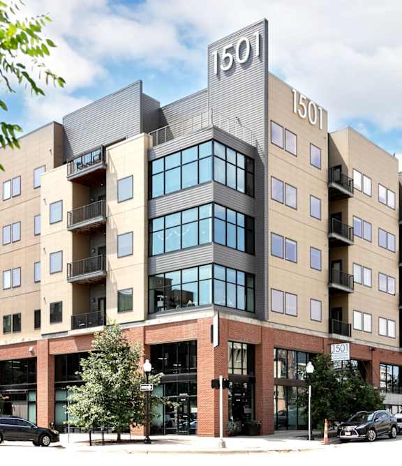 A large building with the number 1501 on it.