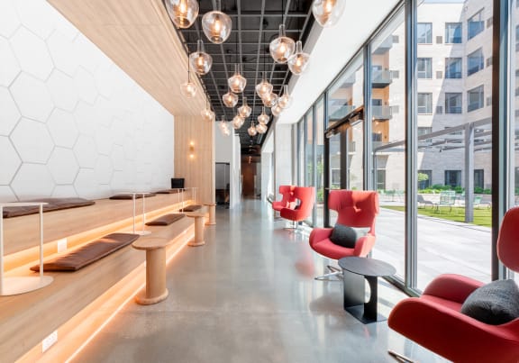Co-working Lounge1 at TREO Apartments, Cleveland, Ohio
