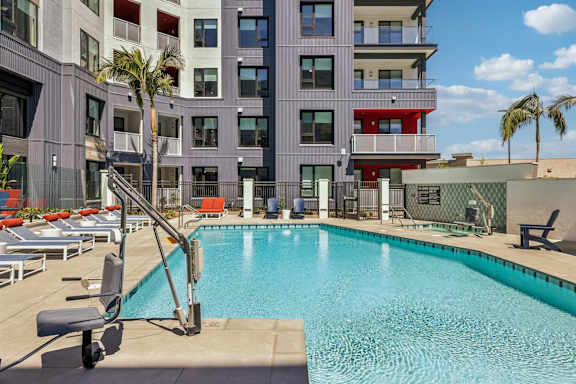 Pool With Relaxing Chairs at Panorama Riverpark, California, 93036