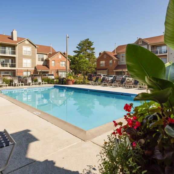 the swimming pool at the falls at borough park apartments