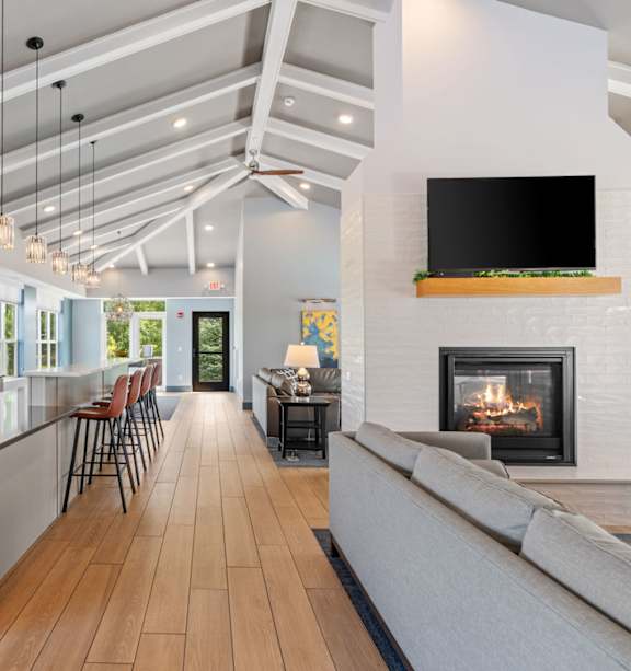 Outdoor Lounge with Fireplace