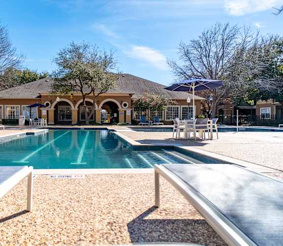 the preserve at ballantyne commons pool and patio area with a resort style pool