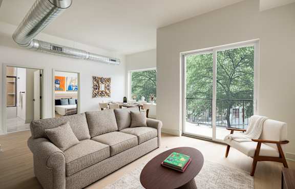 Bright Living Room at The Hawthorn, Philadelphia