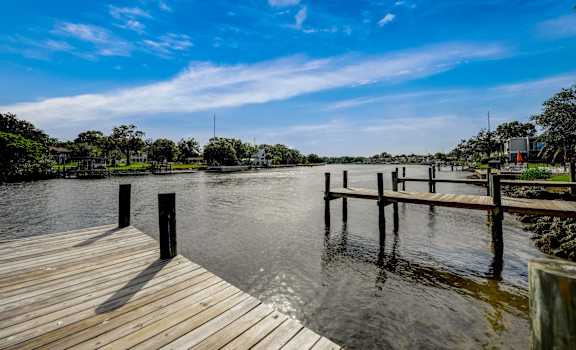views of the water from a dock at a marina