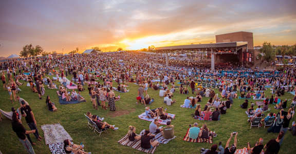 a crowd of people at a concert at sunset at Tides on McDowell, Phoenix, 85035