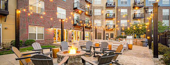 Firepit patio at Penn Circle, Carmel, Indiana