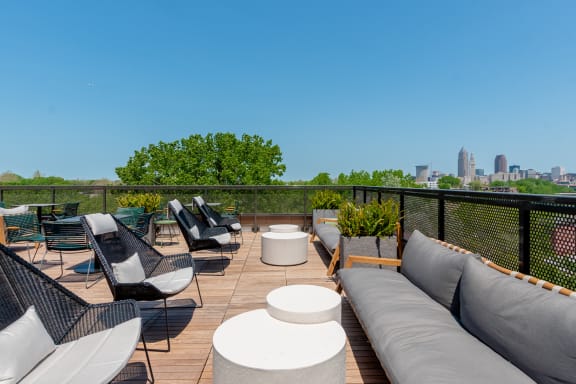 Rooftop Terrace View at TREO Apartments, Cleveland