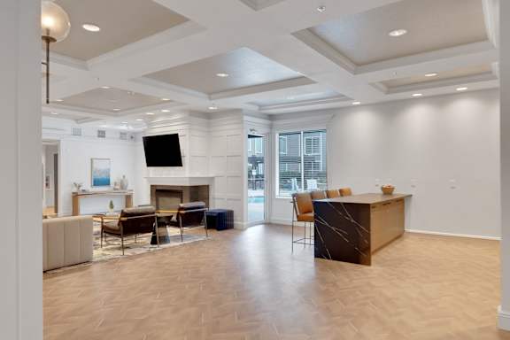Living Area with TV at AVIA Apartments On Alpha, Dallas