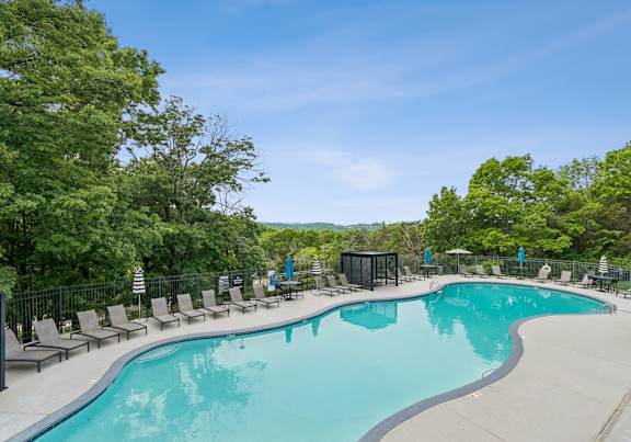 The Jax Apartments in Nashville, TN Pool with Lounge Chairs