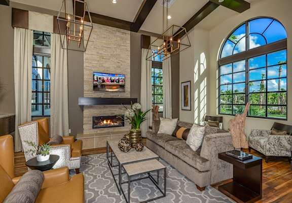 Fireside Lounge  at Palm Ranch Luxury Apartments in Davie, FL
