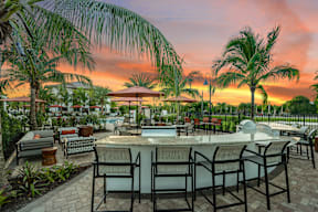 Summer Kitchen with BBQ Grills  at Palm Ranch Luxury Apartments in Davie, FL