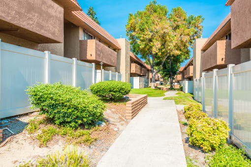 Walk path at Canyon Club Apartments ,Upland, California, CA