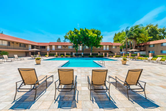 Patio at Canyon Club Apartments ,Upland, California, CA