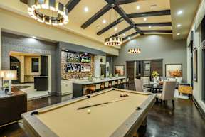 Club Room with Billiards at Palm Ranch Luxury Apartments in Davie, FL