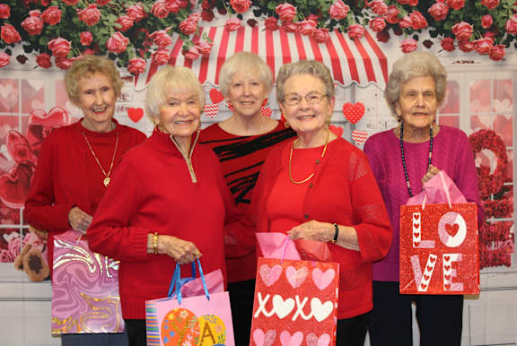 Group of older women celebrating at Campus Commons Senior Living, Sacramento, 95825