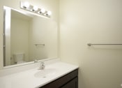 Thumbnail 4 of 36 - Modern bathroom with vanity lighting and towel rack