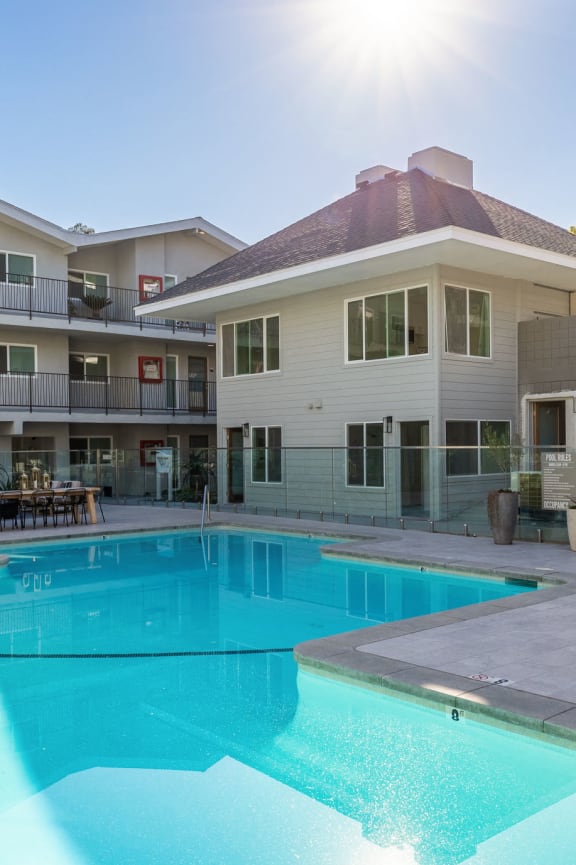 the swimming pool at our apartments