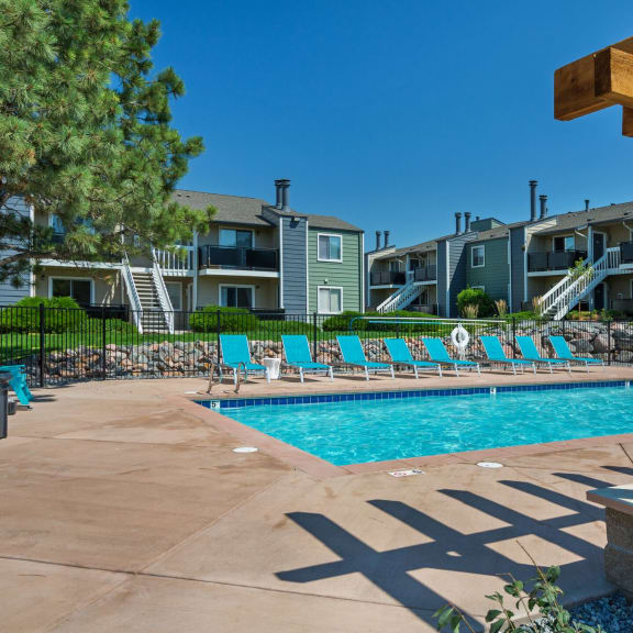 Sparkling Outdoor Pool at The Glen at Briargate, Colorado Springs, 80920