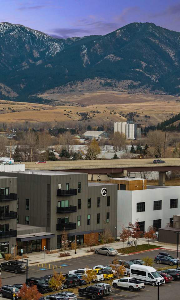 Aerial view at Cannery Flats, Bozeman, Montana