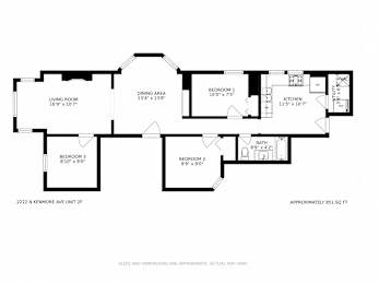  Floor Plan 2 Bedroom - 1 Bathroom