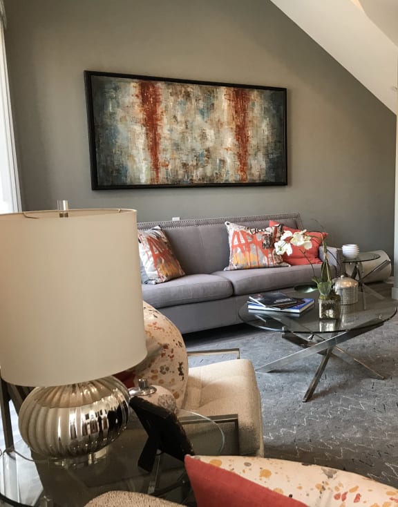 Living Room Interior with furniture at Lido Apartments - 4025 Grandview, California, 90066