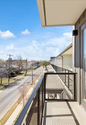 Balcony at The Fitz Apartments In Dallas, Texas
