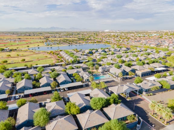 Aerial view at Villas on Olive in Peoria, AZ 85345