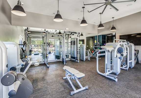 A spacious gym at Infinity on Yorktown, Dallas, TX 75208