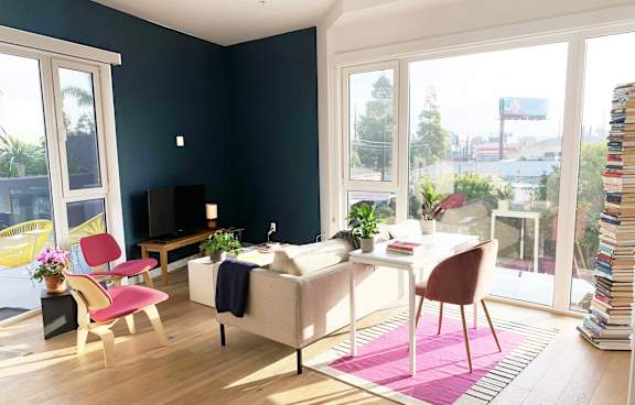 Living Room With TV at 5135 W Adams, Los Angeles California