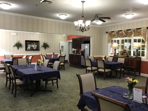 Spacious Dining Room at Spring Arbor of Greenville in Greenville, NC