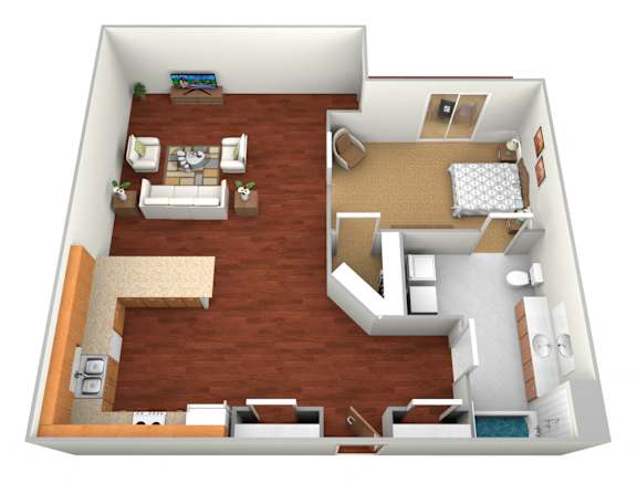 Floor Plan  1 Bed 1 Bath Floor Plan at Shadow Ridge Apartments, West Fargo