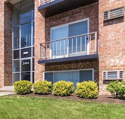This is a photo of building exteriors/grounds at Lisa Ridge Apartments in the Westwood neighborhood of Cincinnati, Ohio.