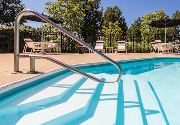 This is a photo of the pool area at Washington Place Apartments in Miamisburg, Ohio in Washington Township.