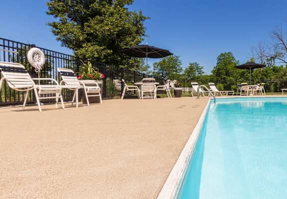 This is a photo of the pool area at Washington Place Apartments in Miamisburg, Ohio in Washington Township.