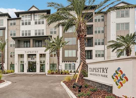 Entrance to Tapestry University Park Apartments in Sarasota, FL