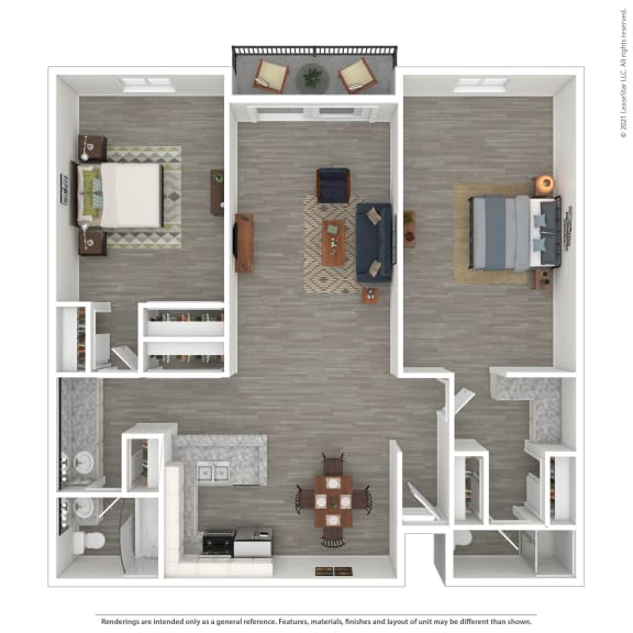 Casa Granada 2 Bedroom Floor Plan  at Casa Granada, Los Angeles, CA