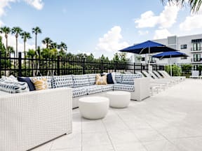 Poolside Lounge Seating at Marquee Square Apartments in Seminole Heights Tampa FL