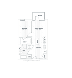  Floor Plan 1 Bedroom - 1 Bath | a07