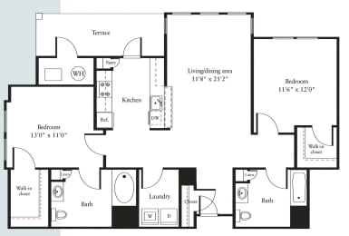 2 bedroom luxury apartments in Reading, MA