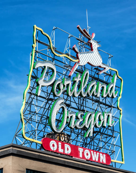 Portland Oregon White Stag Sign