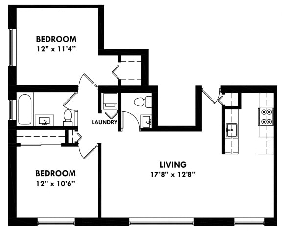 The District Two Bedroom Floor Plan