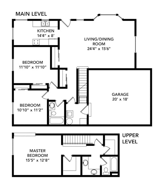 Woodlane I Three-Bedroom Floor Plan (2D)